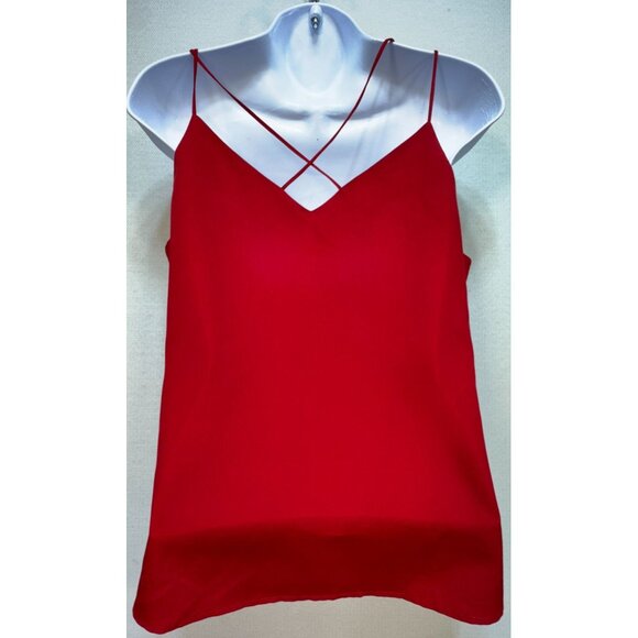 Leonisa Women's Cami Tank Top Summer Size S Red Solid Sleeveless Lightweight - Picture 2 of 9